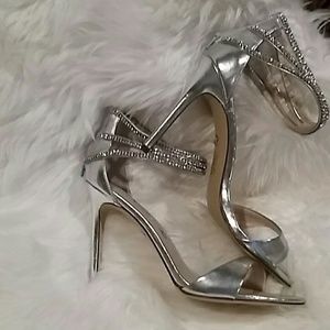 New Silver Shoe with Rhinestone straps